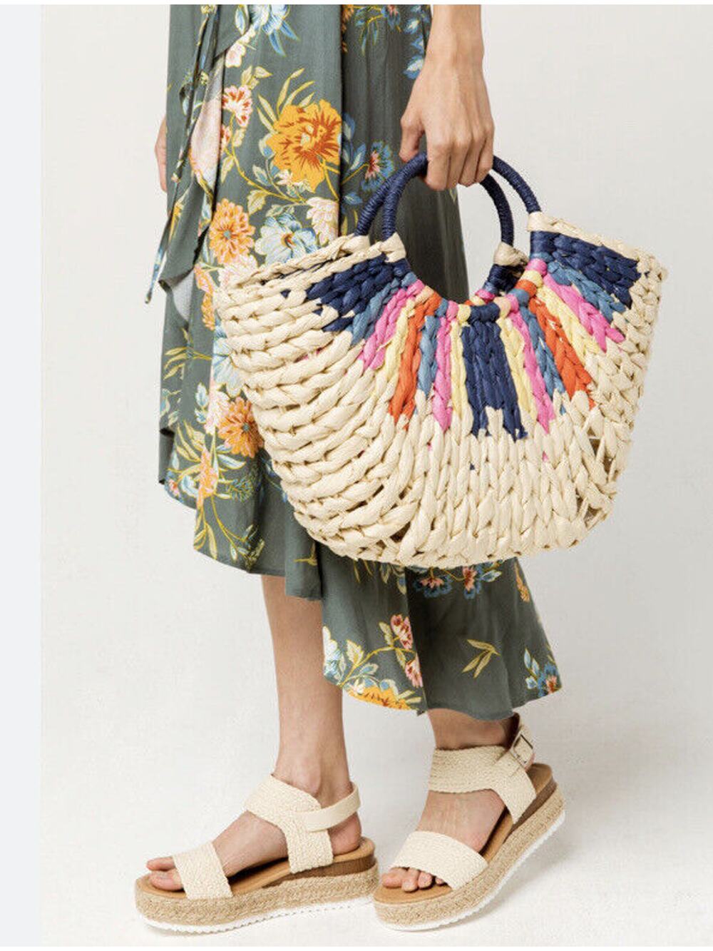 LUCKY BRAND BARIA STRAW BAG PURSE TOTE SHOPPER NWT